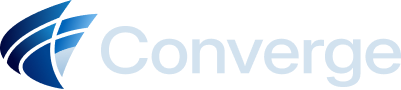 Logo da Converge Telecom no rodapé